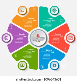 vector abstract 3d paper infographic elements.Circular infographics