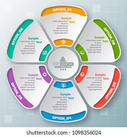 vector abstract 3d paper infographic elements.Circular infographics