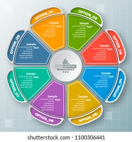 vector abstract 3d paper infographic elements.Circular infographics