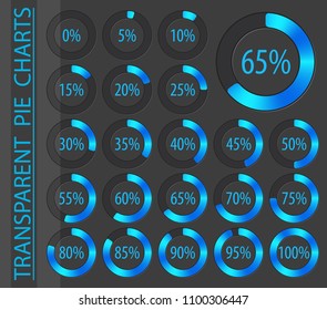 vector abstract 3d paper infographic elements.Business infographics.Pie charts for web design.Progress bar.Element for infographic chart.Dark blue style