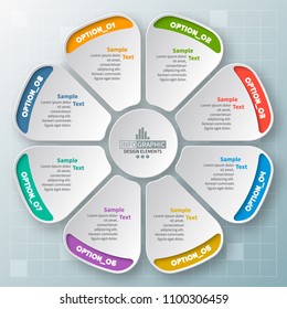 vector abstract 3d paper infographic elements.Circular infographics