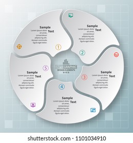 vector abstract 3d paper infographic elements.Circular infographics