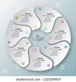 vector abstract 3d paper infographic elements.Circular infographics