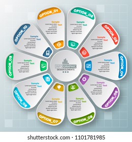 vector abstract 3d paper infographic elements.Circular infographics
