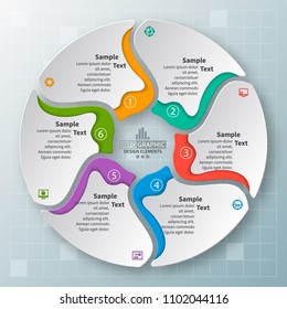 vector abstract 3d paper infographic elements.Circular infographics