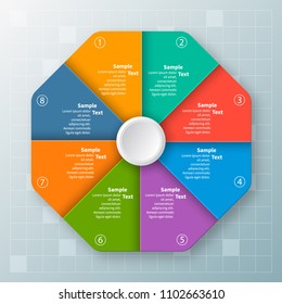 vector abstract 3d paper infographic elements.Circular infographics