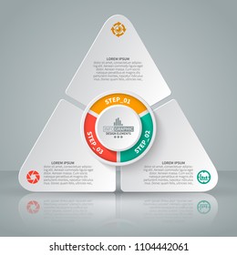 vector abstract 3d paper infographic elements.Triangle.Business infographics