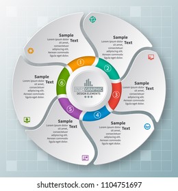 vector abstract 3d paper infographic elements.Circular infographics