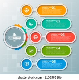 vector abstract 3d paper infographic elements.Business infographics