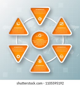 vector abstract 3d paper infographic elements.Business infographics