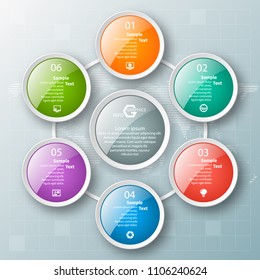 vector abstract 3d paper infographic elements.Circular infographics