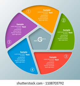 vector abstract 3d paper infographic elements.Circular infographics