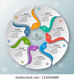 vector abstract 3d paper infographic elements.Circular infographics