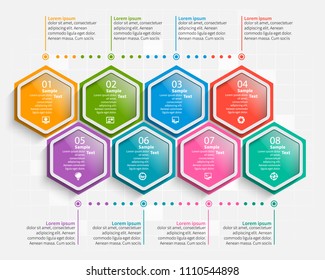 vector abstract 3d paper infographic elements.Hexagon infographics.Honeycomb design
