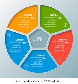 vector abstract 3d paper infographic elements.Circular infographics