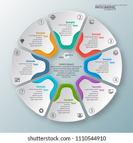 vector abstract 3d paper infographic elements.Circular infographics