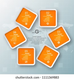 vector abstract 3d paper infographic elements.Infographics from squares
