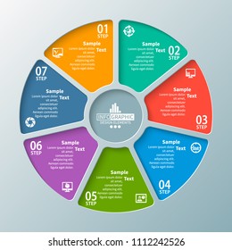 vector abstract 3d paper infographic elements.Circular infographics