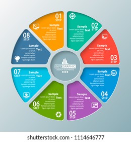 vector abstract 3d paper infographic elements.Circular infographics
