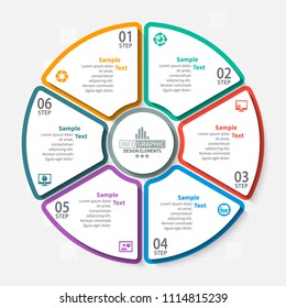 vector abstract 3d paper infographic elements.Circular infographics