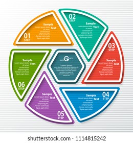 vector abstract 3d paper infographic elements.Circular infographics