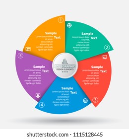 vector abstract 3d paper infographic elements.Circular infographics
