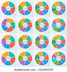 vector abstract 3d paper infographic elements.Circular infographics.Vector circle infographics set