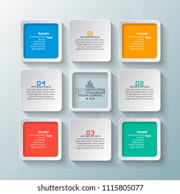 vector abstract 3d paper infographic elements.Business infographics