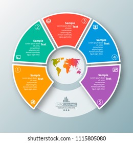 vector abstract 3d paper infographic elements.Circular infographics