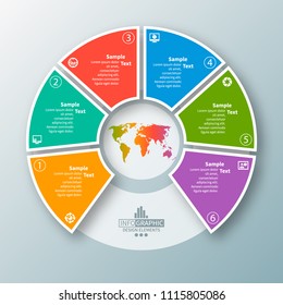 vector abstract 3d paper infographic elements.Circular infographics