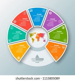 vector abstract 3d paper infographic elements.Circular infographics