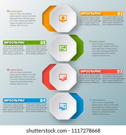 vector abstract 3d paper infographic elements.Business infographics