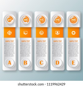 vector abstract 3d paper infographic elements.Business infographics
