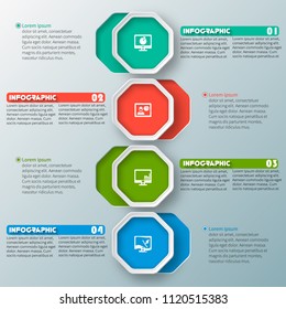 vector abstract 3d paper infographic elements.Business infographics