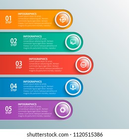 vector abstract 3d paper infographic elements.Business infographics