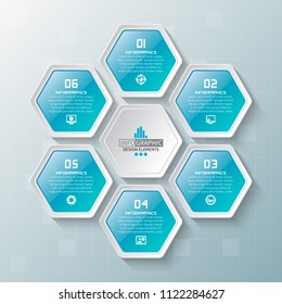 vector abstract 3d paper infographic elements.Hexagon infographics.Honeycomb design