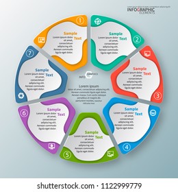 vector abstract 3d paper infographic elements.Circular infographics