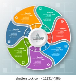 vector abstract 3d paper infographic elements.Circular infographics