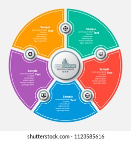 vector abstract 3d paper infographic elements.Circular infographics