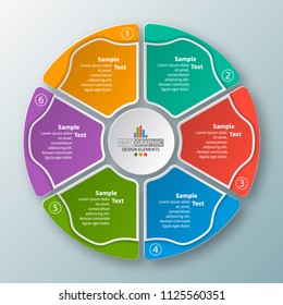 vector abstract 3d paper infographic elements.Circular infographics