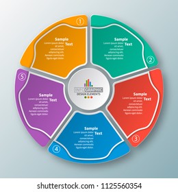 vector abstract 3d paper infographic elements.Circular infographics