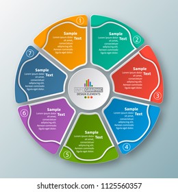 vector abstract 3d paper infographic elements.Circular infographics