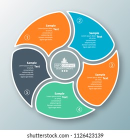 vector abstract 3d paper infographic elements.Circular infographics