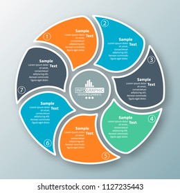 vector abstract 3d paper infographic elements.Circular infographics