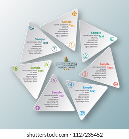 vector abstract 3d paper infographic elements.Circular infographics