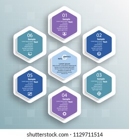 vector abstract 3d paper infographic elements.Hexagon infographics.Honeycomb design