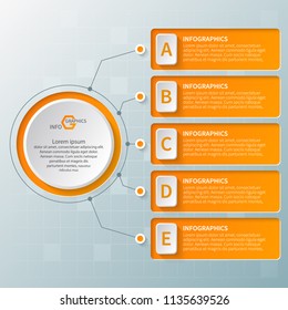 vector abstract 3d paper infographic elements.Business infographics
