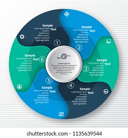 vector abstract 3d paper infographic elements.Circular infographics