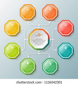 vector abstract 3d paper infographic elements.Circular infographics
