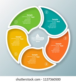vector abstract 3d paper infographic elements.Circular infographics